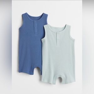 NWT H&M 2-pack Sleeveless Cotton Romper Suits